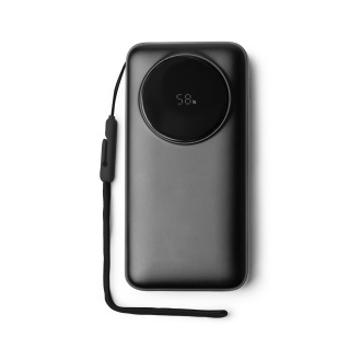 PERAL - 20,000 mAh Power Bank, LED display, built-in USB-C cable