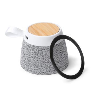 MONARK - Speaker with an RPET and bamboo housing and a magnetic ring for smartphones