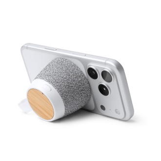 MONARK - Speaker with an RPET and bamboo housing and a magnetic ring for smartphones