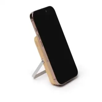 YOKAS - Powerbank, 5000mAh  z obudową z bambusa i magnetyczną ładowarką bezprzewodową