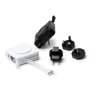 FREMONT - Wireless Power Bank (3-in-1) with Cable and Charging Adapters, 10,000 mAh