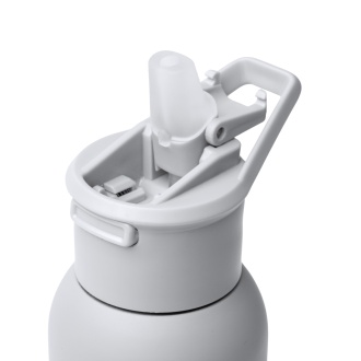 BULGON - Recycled stainless steel thermos bottle with handle and straw, 500 ml