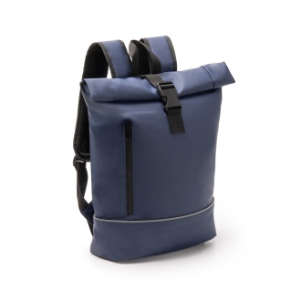 VALDEZ - PU and RPET leather backpack with a roll-top closure