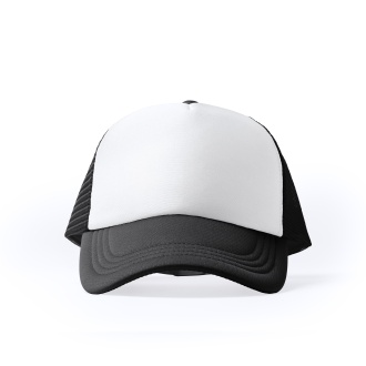 Barny - A polyester baseball cap with a padded front panel in white