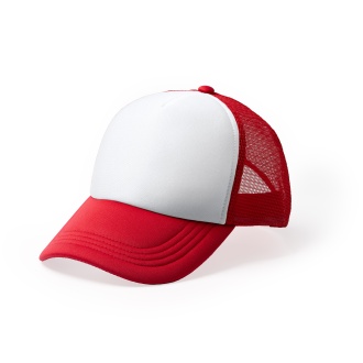 Barny - A polyester baseball cap with a padded front panel in white