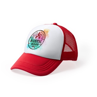 Barny - A polyester baseball cap with a padded front panel in white