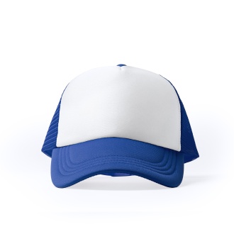 Barny - A polyester baseball cap with a padded front panel in white