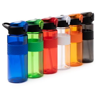 ZONDA - RPET bottle with a straw and a push-button cap