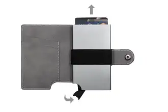 Wally Porto Vegan - Aluminiowy portfel RFID z wegańskim etui