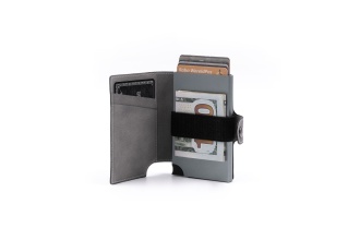 Wally Porto Vegan - Aluminiowy portfel RFID z wegańskim etui