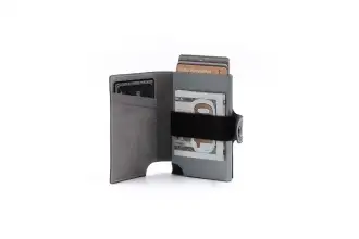 Wally Porto Vegan - Aluminiowy portfel RFID z wegańskim etui
