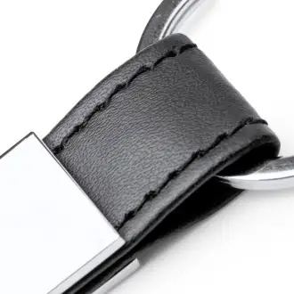 BOULER - Metalowy brelok z paskiem z PU