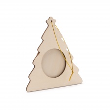 Filey - Drewniana świąteczna ramka na zdjęcia o średnicy 4,5 cm