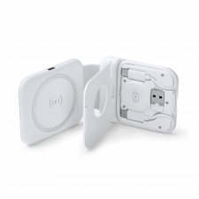 LAREDO - Składana ładowarka bezprzewodowa do smartfonów, słuchawek bezprzewodowych i smartwatchy z kablem w zestawie.