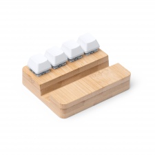 CLINTON - Bambusowy uchwyt na smartfon z klawiszami antystresowymi