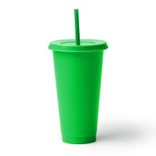 BAKY - Kubek z pokrywką i słomką z PP z recyklingu, 710ml