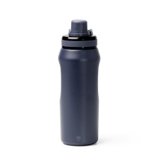 GERALD - Butelka z podwójnymi ściankami ze stali nierdzewnej z recyklingu, zakrętka z uchwytem, 600ml